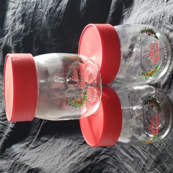 Carlton Other - Vintage Carlton 3/4L Glass Christmas Canister